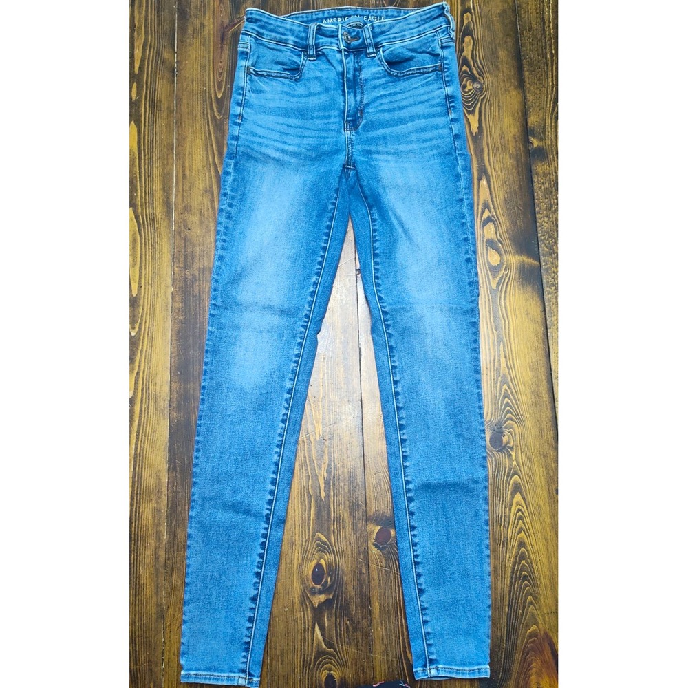 American Eagle Hi Rise Jegging Size 6 Long Next Level Stretch Pants Medium Wash